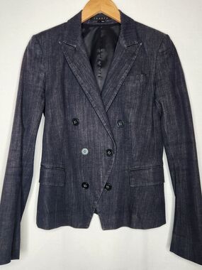 Theory Double-Breasted Navy Blazer